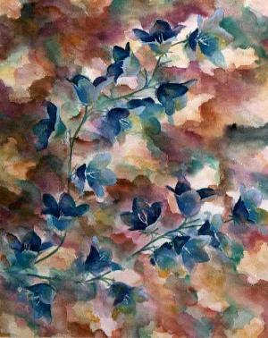 Blue bells in water color 