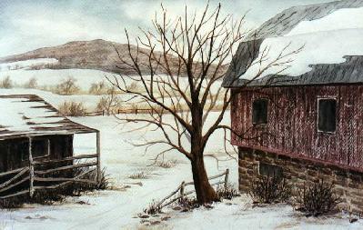 Barn in winter