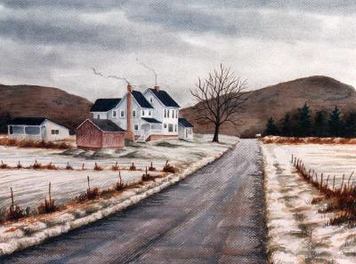Winter day in mountains country